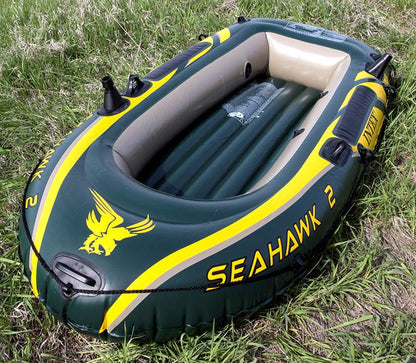 Intex Seahawk 2 Inflatable 2 Person Floating Boat Raft with Oars & Pump (2 Pack)