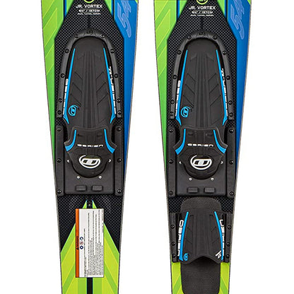 O'Brien 54 In Jr. Vortex Combo Water Skis for Shoe Size Kids 2 to Mens 7, Green