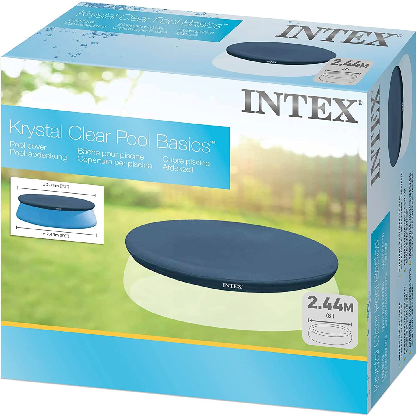 Intex 8' Round Cover for Above Ground Pools with 7" Floating Chlorine Dispenser