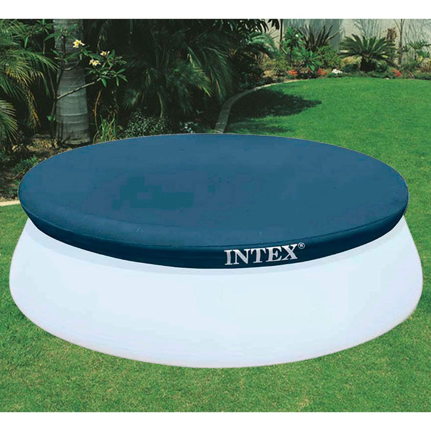 Intex 8' Round Cover for Above Ground Pools with 7" Floating Chlorine Dispenser