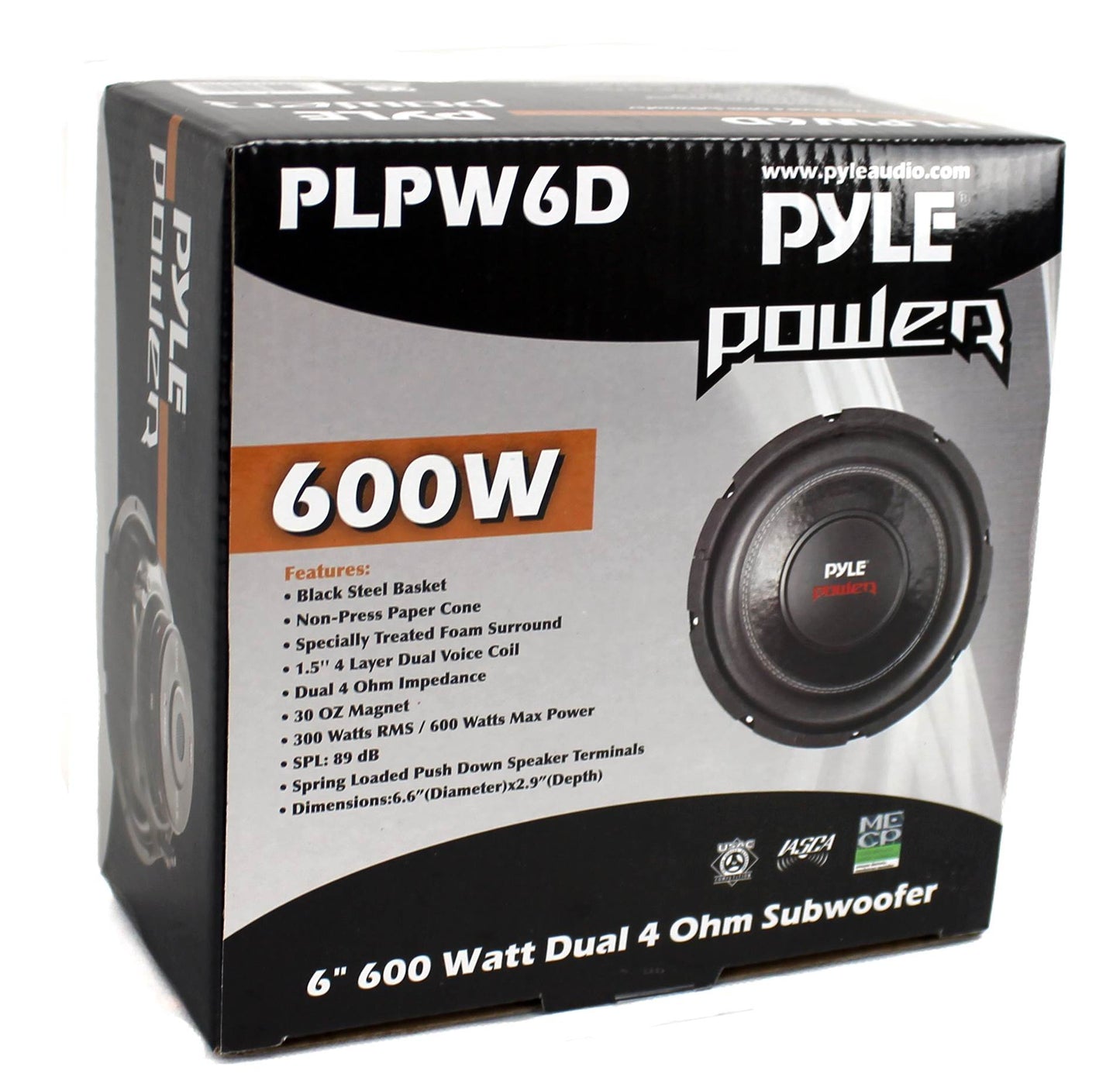 PYLE 6" 600W Max Dual Voice Coil 4-Ohm Car Stereo Audio Power Subwoofer (3 Pack)