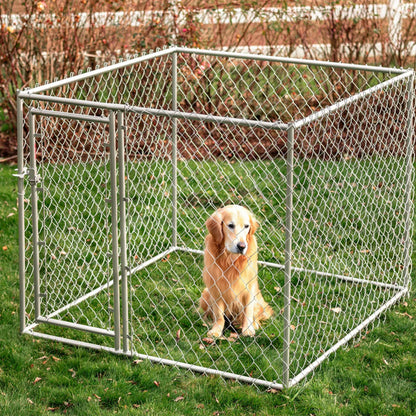 Lucky Dog 5 x 5 x 4 Foot Heavy Duty Outdoor Chain Link Dog Kennel (2 Pack)