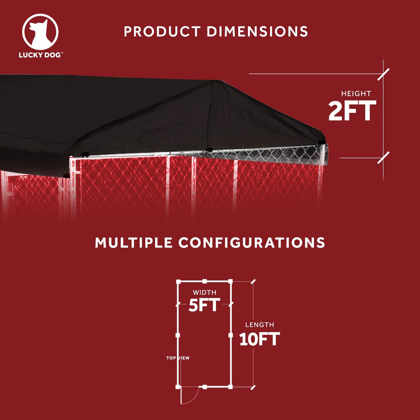 WeatherGuard CL-00301 5' x 10' Outdoor All Season Dog Kennel Waterproof Cover