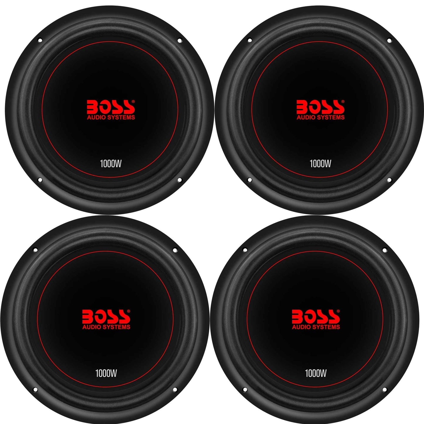 Boss Chaos Exxtreme 10" 1000W Dual Voice Coil 4 Ohm Car Audio Subwoofer (4 Pack)