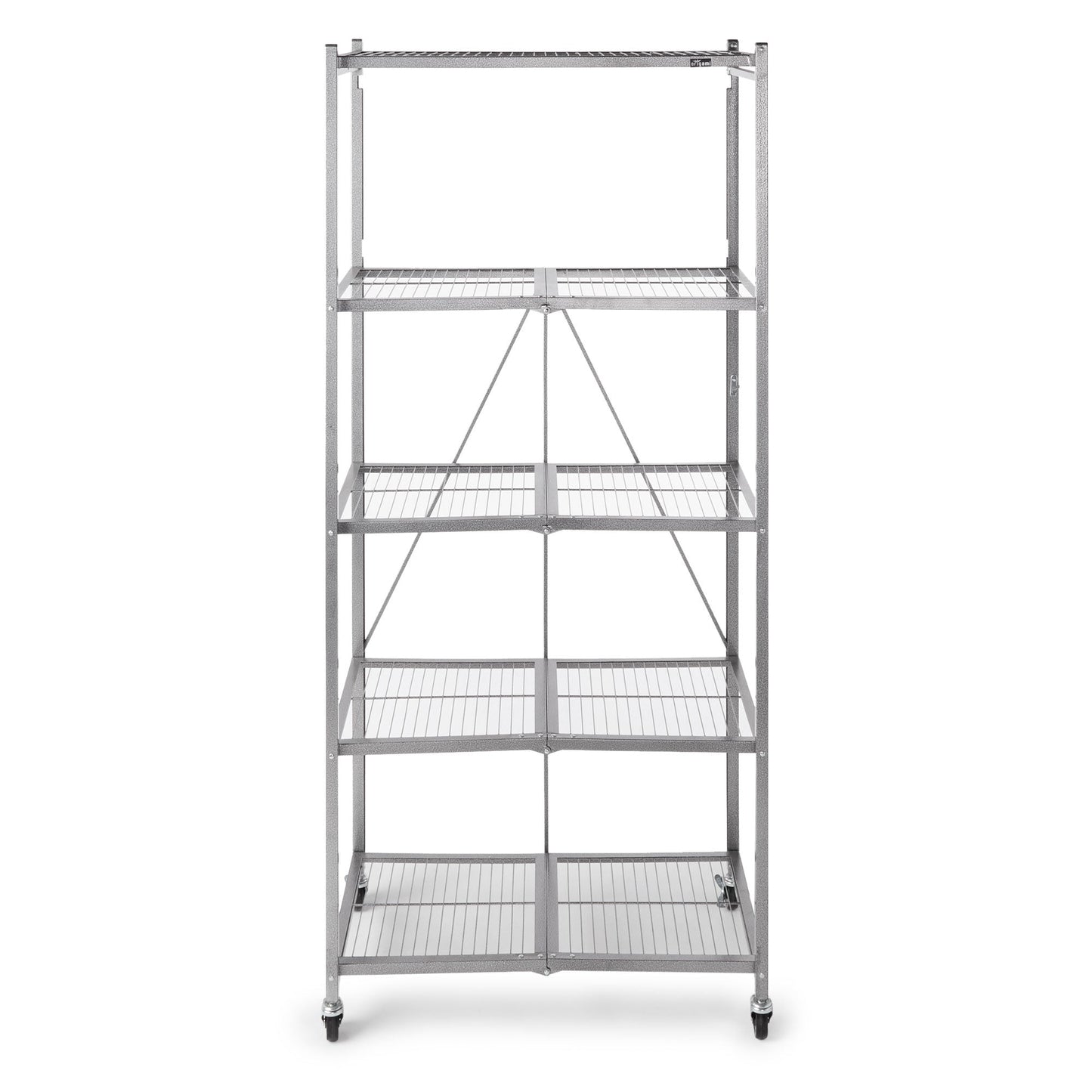 Origami R6-01HW 81 x 36 x 18 Inch Wheeled 5 Tier Folding Steel Shelving, Pewter