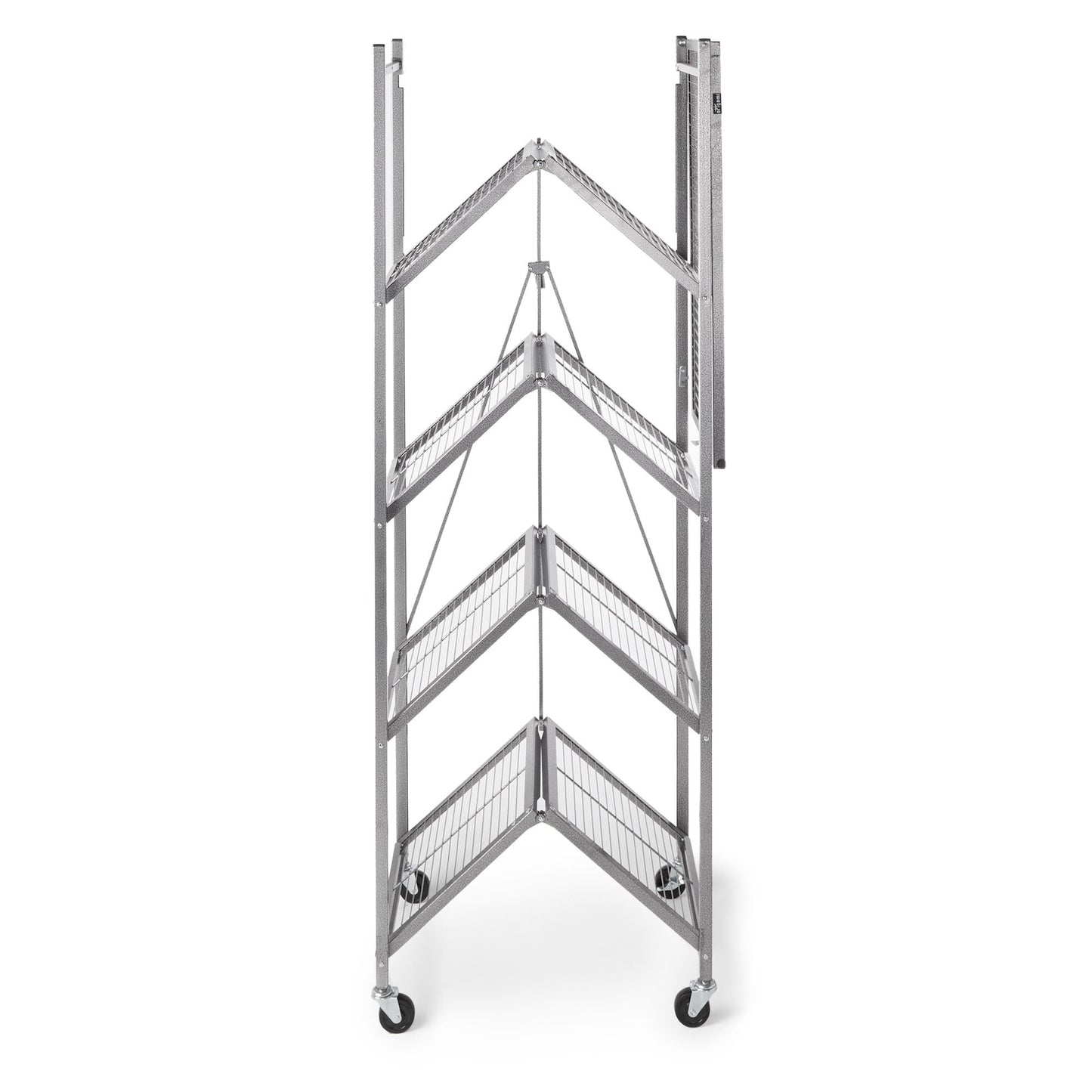 Origami R6-01HW 81 x 36 x 18 Inch Wheeled 5 Tier Folding Steel Shelving, Pewter
