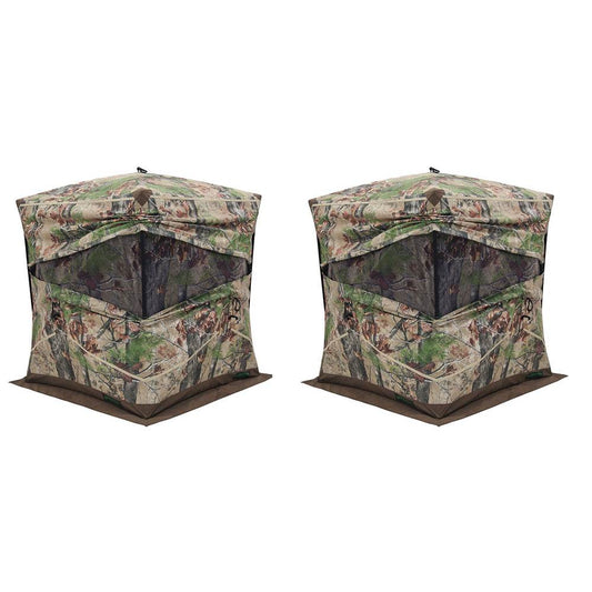 Barronett Blinds Ox 4 Backwoods Camo Pop Up Ground Hunting Blind (2 Pack)