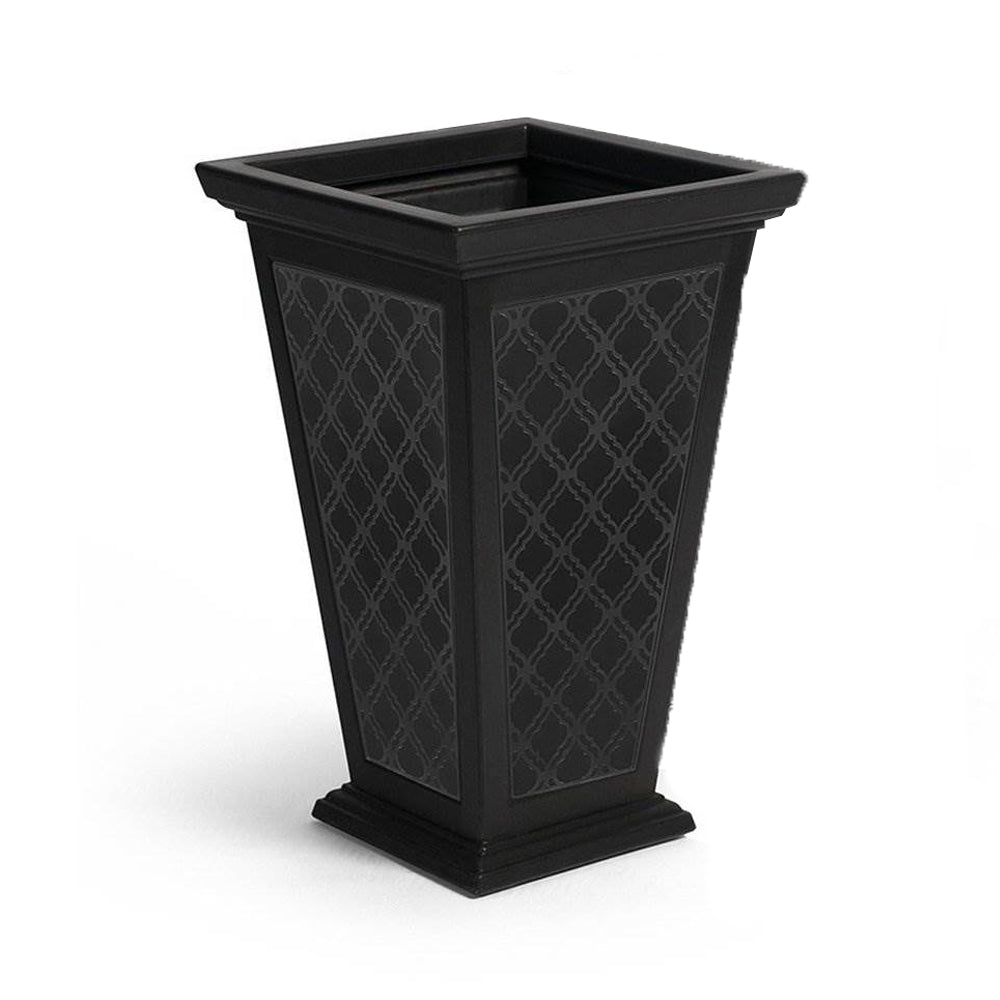 FCMP Outdoor Casablanca Resin 24" Self-Watering Pedestal Taper Planter, 2 Pack