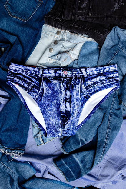 The Daytona Dong Sarong | Denim Print Swim Brief