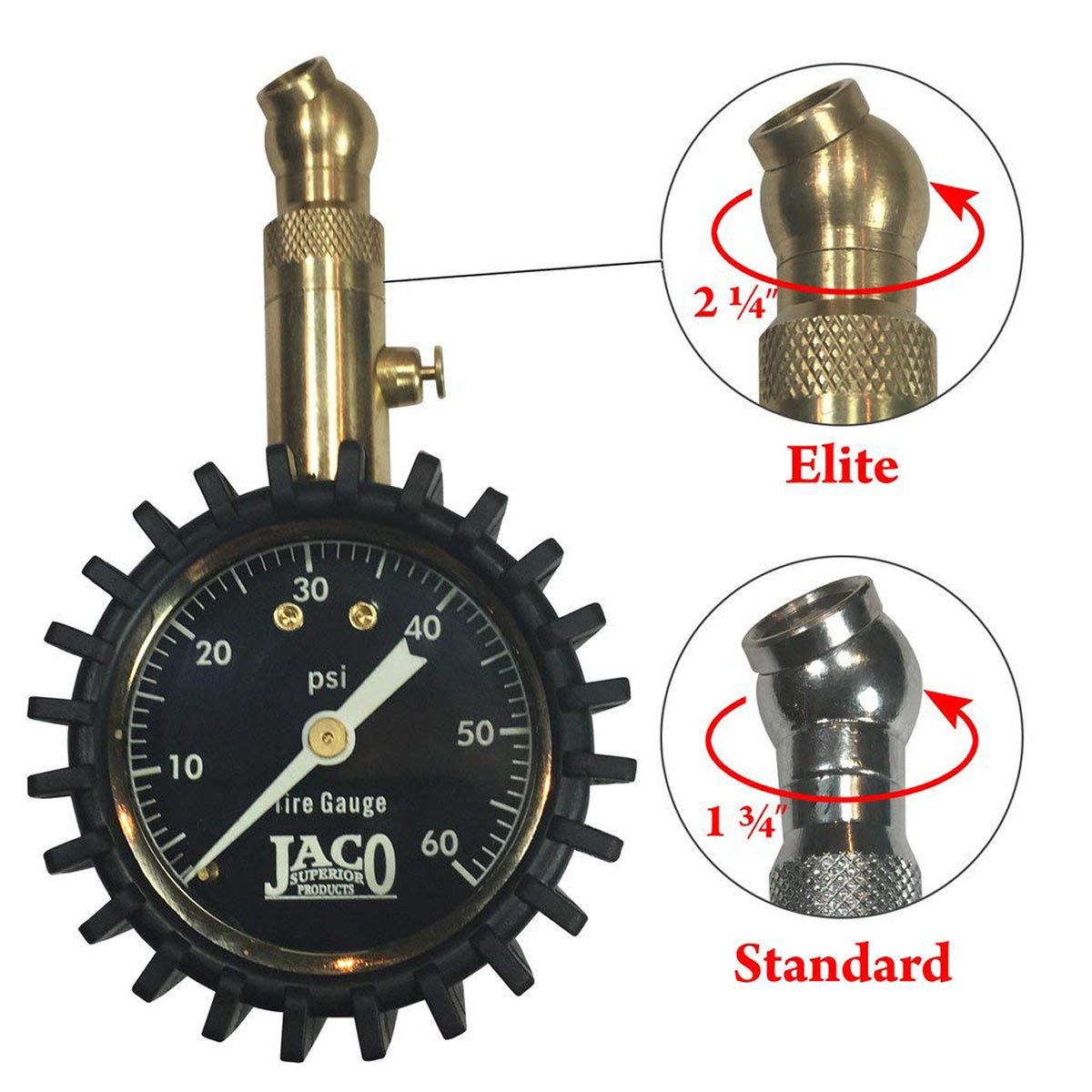 Elite® Tire Pressure Gauge - 60 PSI