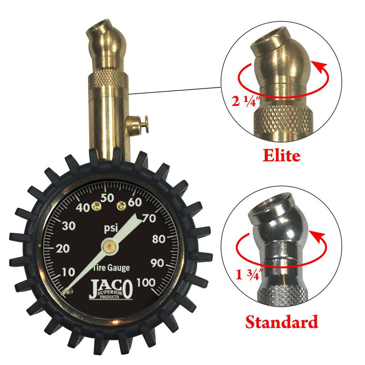 Elite® Tire Pressure Gauge - 100 PSI