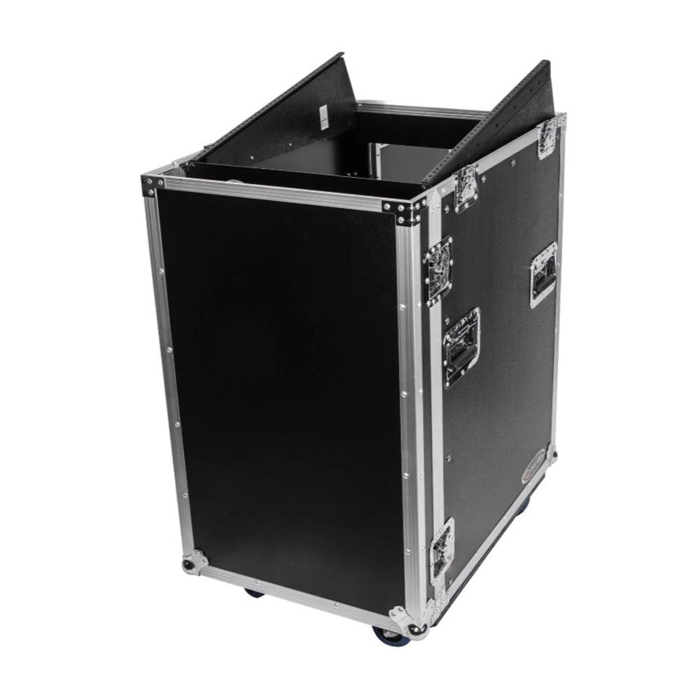 Odyssey FZ1316W 13U Top Slanted 16U Vertical Pro Combo Rack with Casters, Black