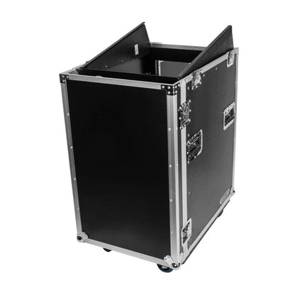Odyssey FZ1316W 13U Top Slanted 16U Vertical Pro Combo Rack with Casters, Black