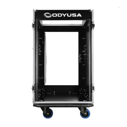 Odyssey FZ1316W 13U Top Slanted 16U Vertical Pro Combo Rack with Casters, Black