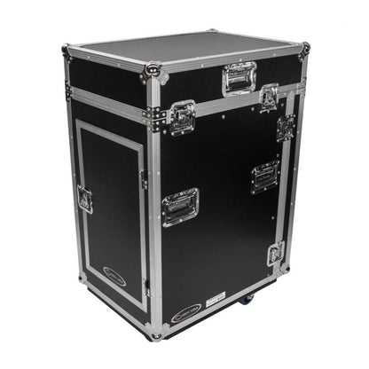 Odyssey FZ1316W 13U Top Slanted 16U Vertical Pro Combo Rack with Casters, Black