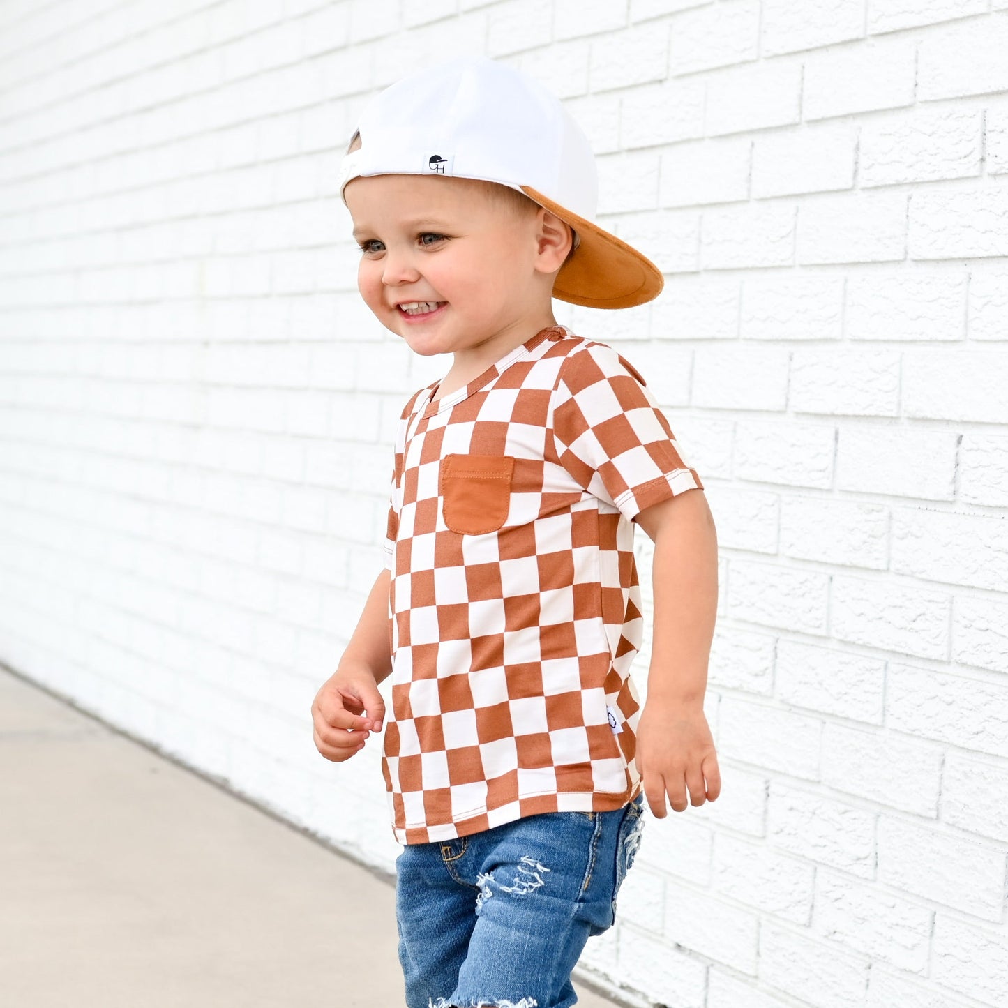 COPPER CHECKERS DREAM POCKET TEE