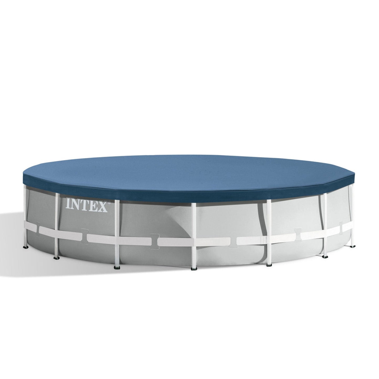 Intex Metal Frame 15' x 48" Outdoor Above Ground Pool Set with Round Pool Cover
