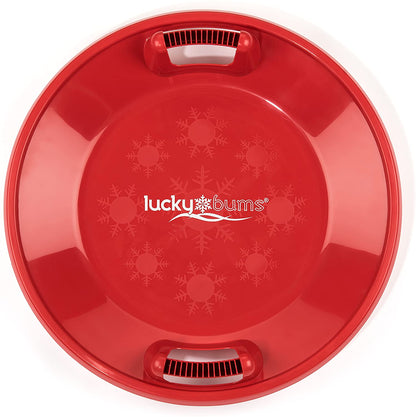 Lucky Bums Circular Saucer Snow Sled for Winter Sledding, 25 Inch Diameter, Red