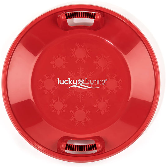 Lucky Bums Circular Saucer Snow Sled for Winter Sledding, 25 Inch Diameter, Red