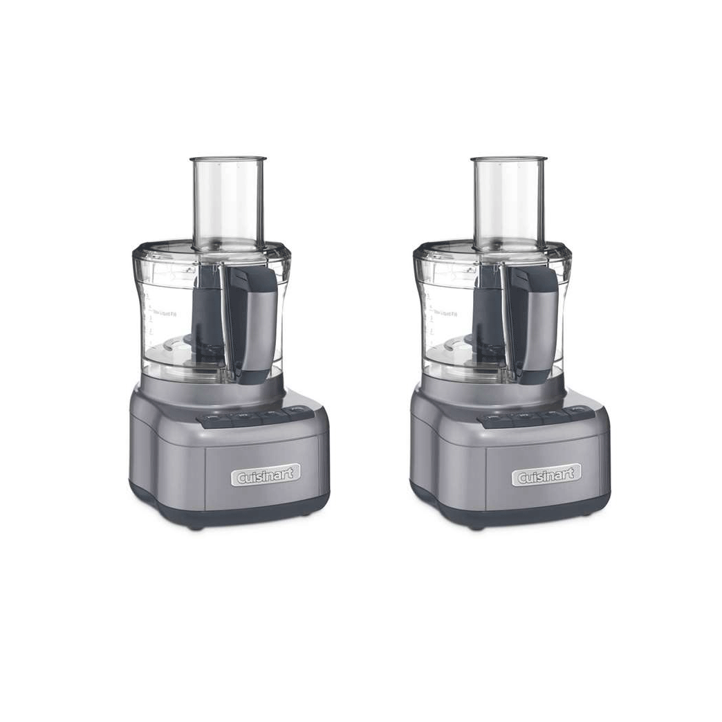 Cuisinart Elemental 8 Cup Food Processor, Gray (2 Pack) (Certified Refurbished)