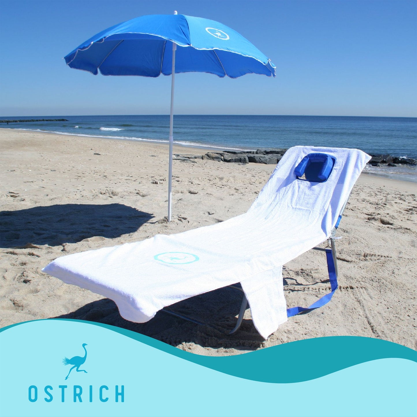 Ostrich Chaise Lounge Folding Portable Sunbathing Poolside Beach Chair (2 Pack)