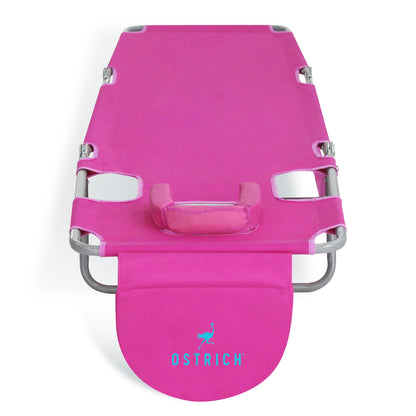 Ostrich Chaise Lounge, Portable Facedown Beach Camping Chair, Pink