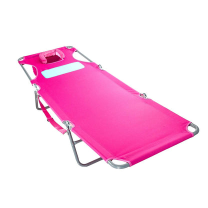 Ostrich Ladies Comfort Lounger, Portable Beach Camping Pool Tanning Chair, Pink