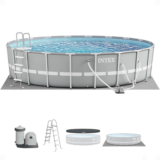 Intex 20ft x 52in Prism Frame Above Ground Swimming Pool Set with Filter Pump