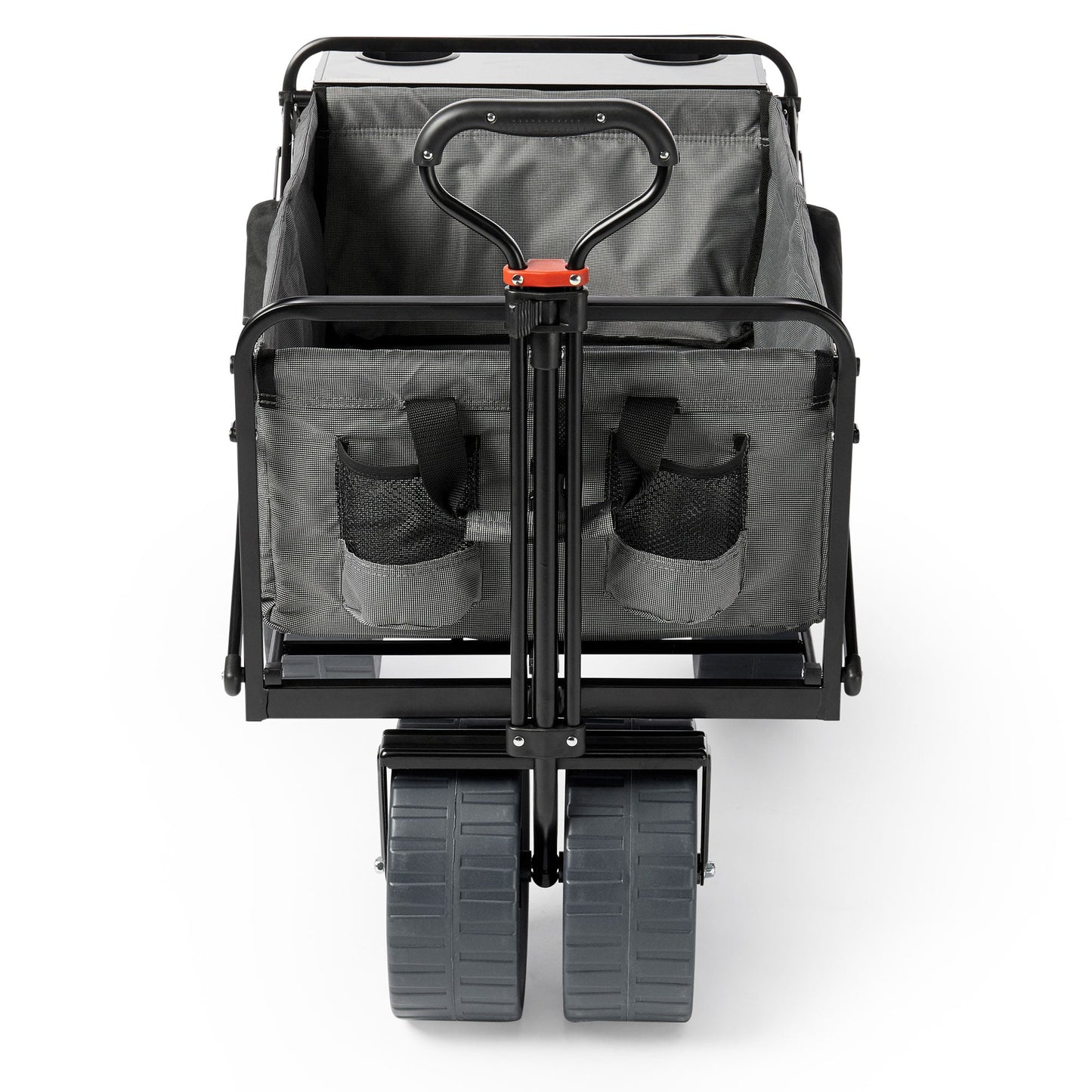 Mac Sports Collapsible All Terrain Beach Utility Wagon Cart with Table, Grey