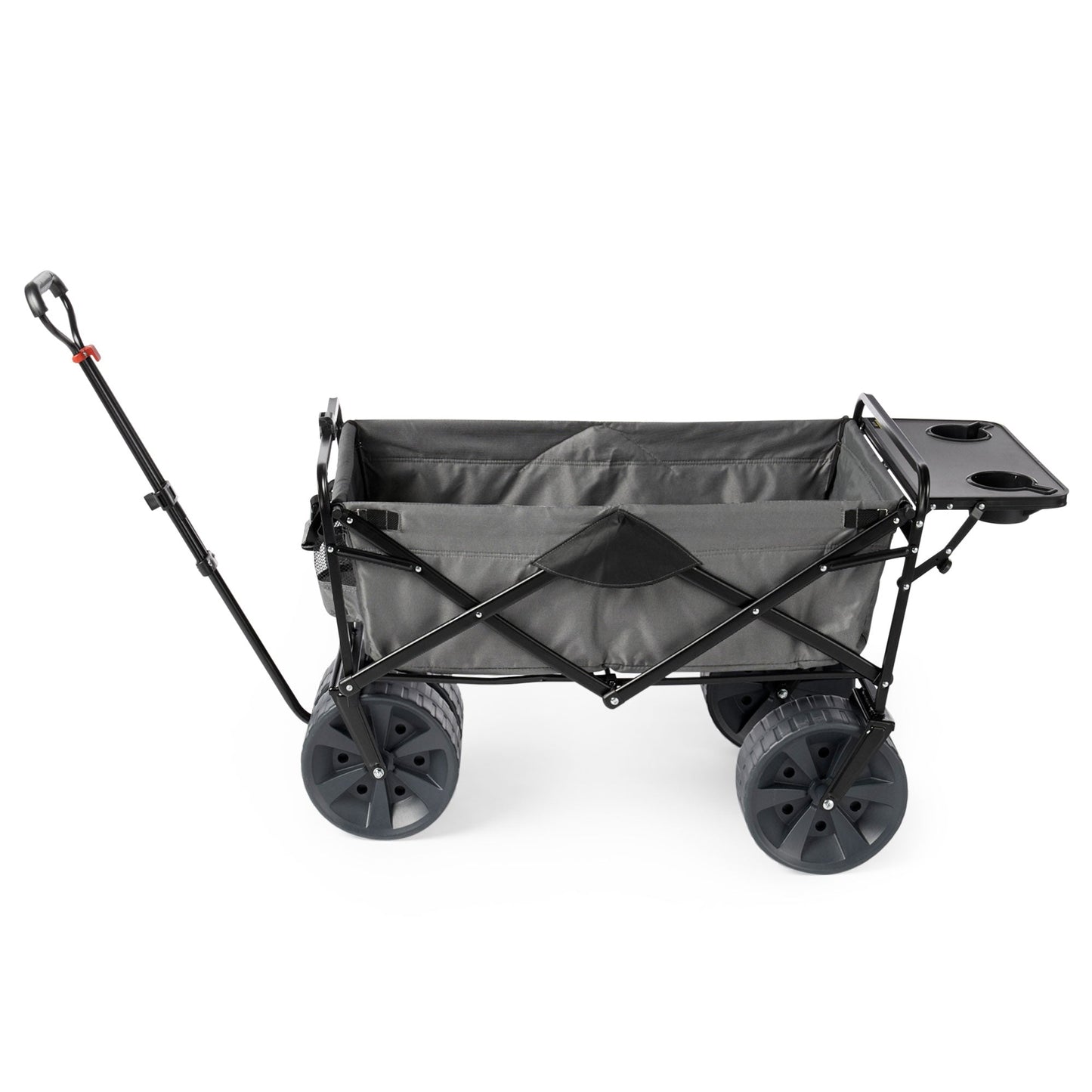 Mac Sports Collapsible All Terrain Beach Utility Wagon Cart with Table, Grey