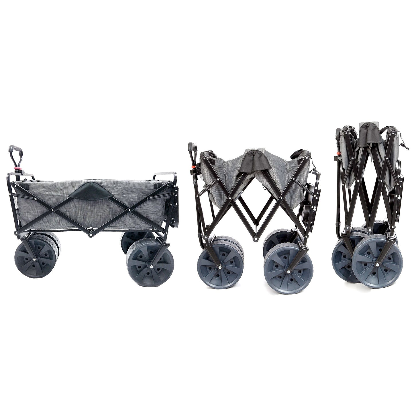 Mac Sports Collapsible All Terrain Beach Utility Wagon Cart with Table, Grey