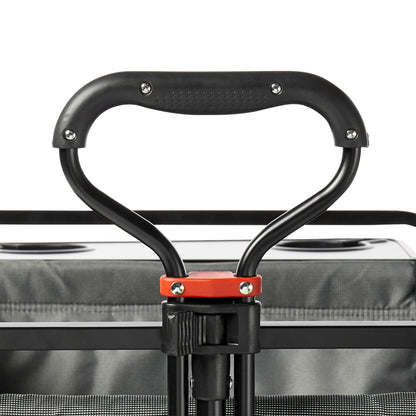 Mac Sports Collapsible All Terrain Beach Utility Wagon Cart with Table, Grey