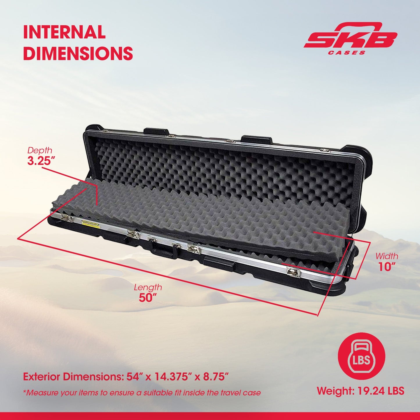 SKB Cases 5009  ATA 300 Hard Exterior Waterproof Double Rifle Transport Case