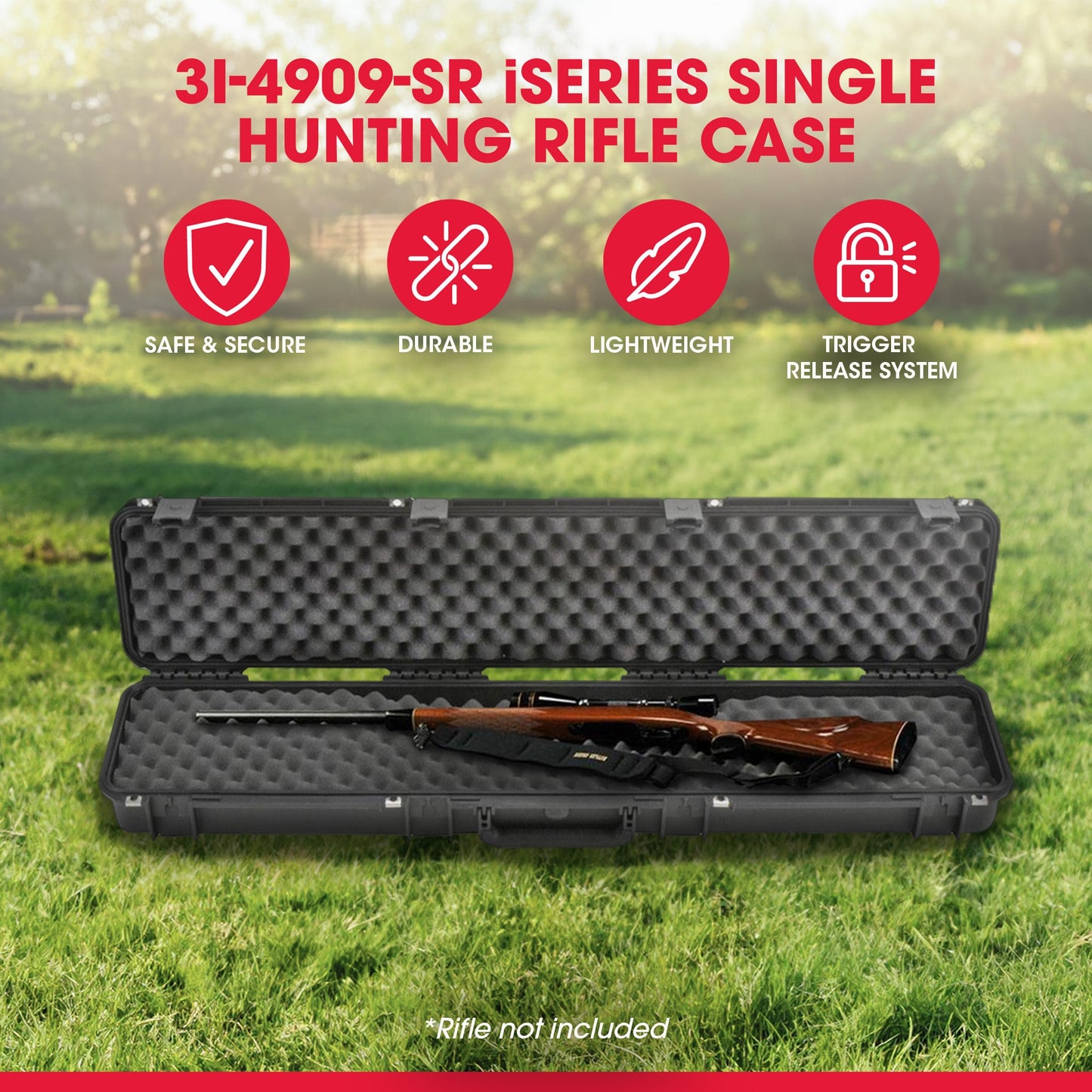 SKB Cases 3I-4909-SR iSeries Single Hunting Rifle Case w/ Hard Plastic Exterior