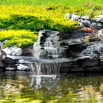 Algreen Outdoor Rock Waterfall, Tranquility Water Fountain for Pond & Backyard