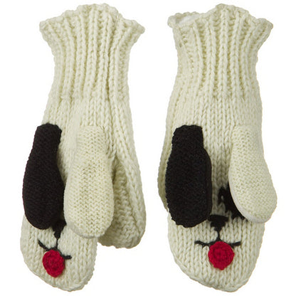 Child Animal Wool Mitten