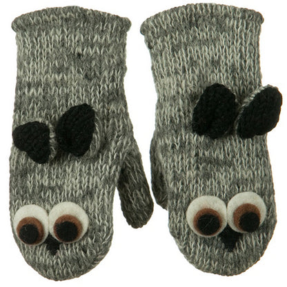 Child Animal Wool Mitten