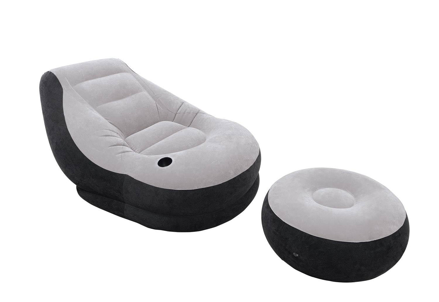 Intex 120V AC Electric Air Pump & Inflatable Ultra Lounge Chair And Ottoman Set