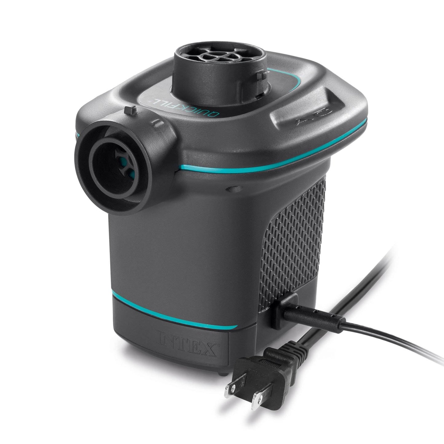 Intex 120V AC Electric Air Pump & Inflatable Corduroy Beanless Bag Lounge Chair