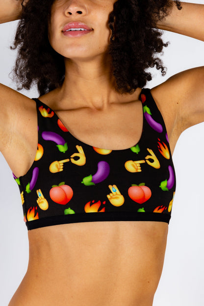 The Emoji After Party | Emoji Patterned Bralette