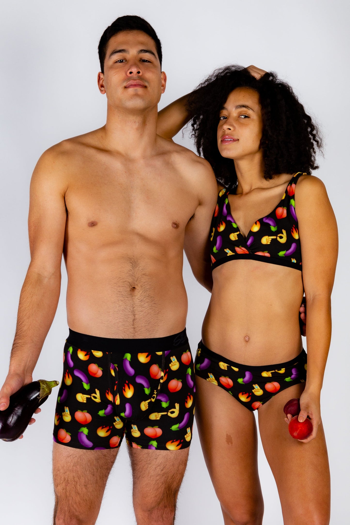 The Emoji After Party | Black Emoji Cheeky Underwear