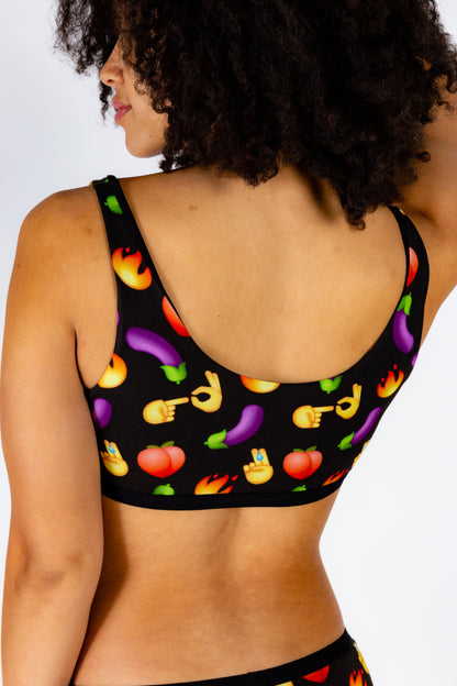 The Emoji After Party | Emoji Patterned Bralette