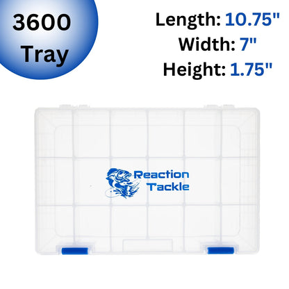 Reaction Tackle Basic Tackle Tray- Affordable, Lightweight Design with 2 Secure Clips