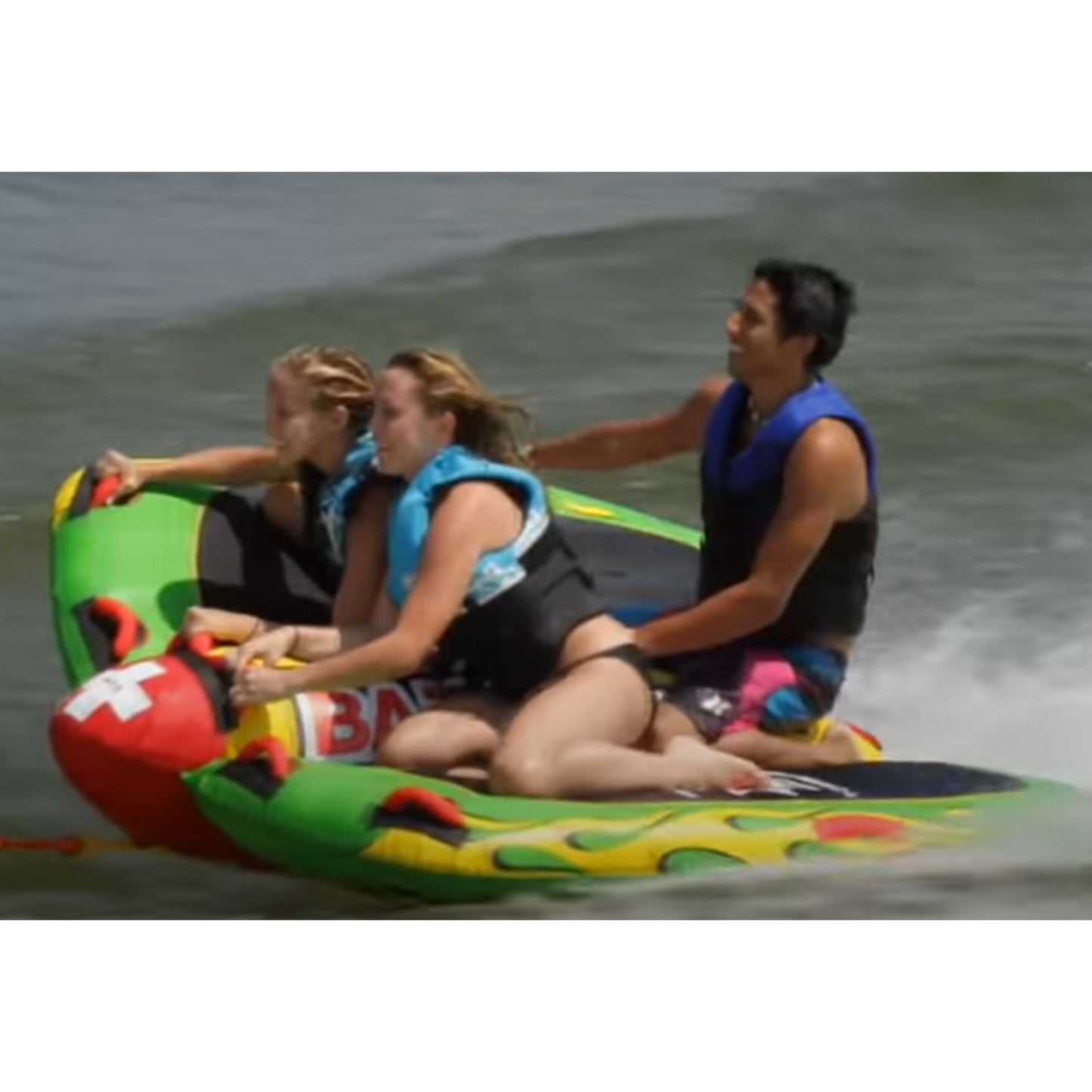 WOW Watersports 13-1010 Big Bazooka Steerable 1 to 4 Person Towable Tube, Green