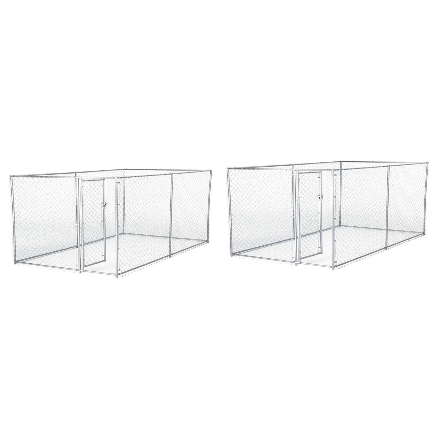 Lucky Dog 10 x 5 x 4 Foot Heavy Duty Outdoor Chain Link Kennel Enclosure (2 Pk)