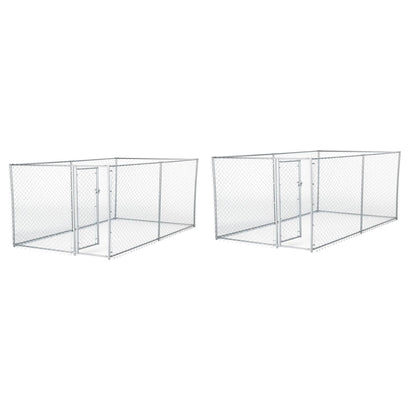 Lucky Dog 10 x 5 x 4 Foot Heavy Duty Outdoor Chain Link Kennel Enclosure (2 Pk)