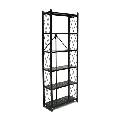 Origami 6 Shelf Bookcase Open Organizer Freestanding Living Room Shelves, Black