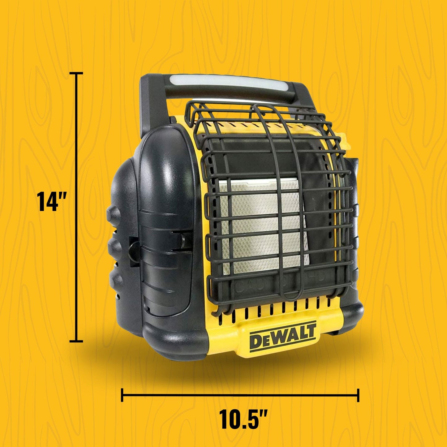 Dewalt 12,000 BTU Portable Cordless Heavy Duty Propane Radiant Heater, Black