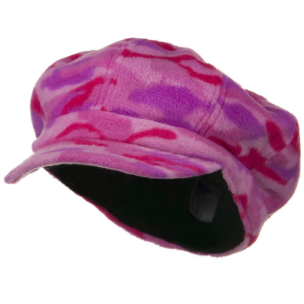 Camo Fleece Newsboy Hat