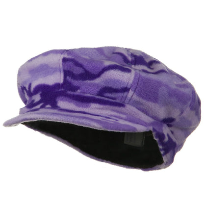 Camo Fleece Newsboy Hat